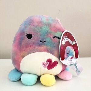 NWT Squishmallow Opal Octopus 5" heart pink Valentine's Day Exclusive 2021